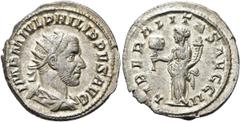 RÖMER RÖMISCHE KAISERZEIT. Philipp I. Arabs, 244 - 249 n. Chr. Antoninian ø 23mm (4,28g). 244 - 247 n. Chr. Mzst. Rom. Vs.: IMP M IVL PHILIPPVS AVG, drapierte Panzerbüste mit Strahlenkrone n. r. Rs.: 