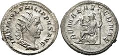 RÖMER RÖMISCHE KAISERZEIT. Philipp I. Arabs, 244 - 249 n. Chr. Antoninian ø 23mm (3,88g). 244 - 247 n. Chr. Mzst. Rom. Vs.: IMP M IVL PHILIPPVS AVG, drapierte Panzerbüste mit Strahlenkrone. Rs.: ROMAE