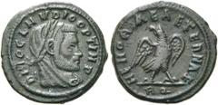 RÖMER RÖMISCHE KAISERZEIT. Divus Claudius Gothicus, ab 270 n. Chr. AE Follis ø 16mm (1,96g). Geprägt unter Constantin I., 317 - 318 n. Chr. Mzst. Rom. Vs.: DIVO CLAVDIO OPT IMP, Kopf capite velato mit
