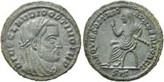RÖMER RÖMISCHE KAISERZEIT. Divus Claudius Gothicus, ab 270 n. Chr. AE Follis ø 17mm (2,58g). Geprägt unter Constantin I., 317 - 318 n. Chr. Mzst. Siscia. Vs.: DIVO CLAVDIO OPTIMO IMP, Kopf capite vela