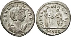RÖMER RÖMISCHE KAISERZEIT. Severina, 274 - 275 n. Chr. Antoninian ø 22mm (4,19g). Ende 274 n. Chr. Mzst. Rom. Vs.: SEVERI-NA AVG, drapierte Büste mit Stephane auf Mondsichel n. r. Rs.: CONCO-RDIA AVG-