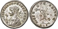 RÖMER RÖMISCHE KAISERZEIT. Probus, 276 - 282 n. Chr. Antoninian ø 21mm (3,41g). 280 n. Chr. Mzst. Siscia. Vs.: IMP C M AVR PROBVS P AVG, Konsularbüste mit Strahlenkrone u. Adlerzepter n. l. Rs.: VIRTV