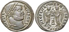 RÖMER RÖMISCHE KAISERZEIT. Licinius I., 308 - 324 n. Chr. AE Follis ø 19mm (3,57g). 319 - 320 n. Chr. Mzst. Siscia. Vs.: IMP LICI-NIVS AVG, Kopf mit Lorbeerkranz n. r. Rs.: VICT LAETAE PRINC PERP / ΓS