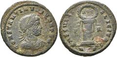 RÖMER RÖMISCHE KAISERZEIT. Constantin II. als Caesar, 317 - 337 n. Chr. AE Follis ø 20mm (2,96g). 318 - 319 n. Chr. Mzst. Rom. Vs.: CONSTANTINVS IVN NOB C, drapierte Panzerbüste mit Lorbeerkranz n. r.