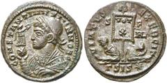 RÖMER RÖMISCHE KAISERZEIT. Constantin II. als Caesar, 317 - 337 n. Chr. AE Follis ø 20mm (3,54g). 320 n. Chr. Mzst. Siscia. Vs.: CONSTANTINVS IVN NOB C, drapierte Büste mit Lorbeerkranz, Victoriola au