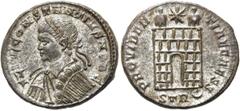 RÖMER RÖMISCHE KAISERZEIT. Constantius II. als Caesar, 324 - 337 n. Chr. AE Follis ø 19mm (3,50g). 326 n. Chr. Mzst. Treveris. Vs.: FL IVL CONSTANTIVS NOB C, drapierte Panzerbüste mit Lorbeerkranz n. 