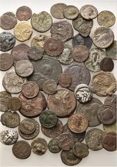 LOTS Diverses. 4. Jh. v. Chr. - 10. Jh. n. Chr. Hauptsächlich spät­antikes AE. Außerdem Drachme von Larissa (1), Tetra­drachme, Nero, Alexandria u.a.m. 57 Stück! VERKAUFT WIE BESEHEN, KEINE RÜCKGABE! 