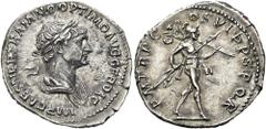 RÖMER RÖMISCHE KAISERZEIT. Trajan, 98 - 117 n. Chr. Denar ø 19mm (3,57g). 113 - 114 n. Chr. Mzst. Rom. Vs.: IMP TRAIANO AVG GER DAC PM TR P COS VI PP, drapierte Büste mit Lorbeerkranz n. r. Rs.: SPQR 