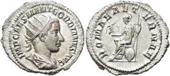 RÖMER RÖMISCHE KAISERZEIT. Gordian III., 238 - 244 n. Chr. Antoninian ø 23mm (3,95g). 240 n. Chr. Mzst. Rom. Vs.: IMP CAES M ANT GORDIANVS AVG, drapierte Panzerbüste mit Strahlenkranz n. r. Rs.: ROMAE