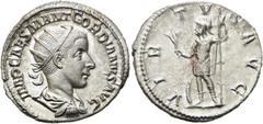 RÖMER RÖMISCHE KAISERZEIT. Gordian III., 238 - 244 n. Chr. Antoninian ø 21mm (4,23g). 240 n. Chr. Mzst. Rom. Vs.: IMP CAES M ANT GORDIANVS AVG, drapierte Panzerbüste mit Strahlenkrone n.r. Rs.: VIRTVS