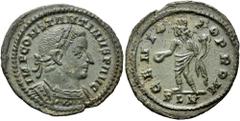 RÖMER RÖMISCHE KAISERZEIT. Constantin I., der Große, 307 - 337 n. Chr. AE Follis ø 27mm (5,52g). 307 - 310 n. Chr. Mzst. Londinum. Vs.: IMP CONSTANTINVS P AVG, Panzerbüste mit Lorbeerkranz n. r. Rs.: 