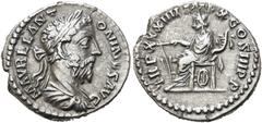 RÖMER RÖMISCHE KAISERZEIT. Marcus Aurelius, 161 - 180 n. Chr. Denar ø 19mm (3,36g). 180 n. Chr. Mzst. Rom. Vs.: M AVREL ANT- ONINVS AVG, drapierte Panzerbüste mit Lorbeerkranz n. r. Rs.: TR P XXXIIII 