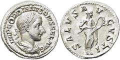 RÖMER RÖMISCHE KAISERZEIT. Gordian III., 238 - 244 n. Chr. Denar ø 20mm (2,88g). Sommer 241 n. Chr. Mzst. Rom. Hochzeitsemission. Vs.: IMP GORDIANVS PIVS FEL AVG, drapierte Panzerbüste mit Lorbeerkran