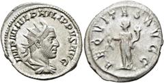 RÖMER RÖMISCHE KAISERZEIT. Philipp I. Arabs, 244 - 249 n. Chr. Antoninian ø 22mm (3,33g). 244 - 247 n. Chr. Mzst. Rom. Vs.: IMP M IVL PHILIPPVS AVG, drapierte Panzerbüste mit Strahlenkrone n. r. Rs.: 