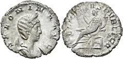 RÖMER RÖMISCHE KAISERZEIT. Salonina, ca. 254 - 268 n. Chr. Antoninian ø 22mm (2,43g). 258 - 259 n. Chr. Mzst. Colonia Claudia Ara Agrippinensium. Vs.: SALONINA AVG, drapierte Büste auf Mondsichel mit 