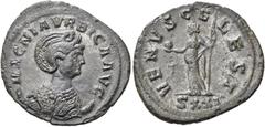 RÖMER RÖMISCHE KAISERZEIT. Magnia Urbica, 283 - 285 n. Chr. Antoninian ø 23mm (3,23g). Mzst. Ticinum. Vs.: MAGNIA VRBICA AVG, drapierte Büste auf Mondsichel n. r. Rs.: VENVS CELEST / SXXI, Venus steht