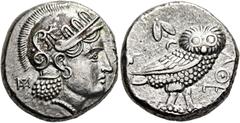 GRIECHEN BAKTRIEN. ANONYM. Athen-Imitation. Tetradrachme nach attischem Standard ø 23mm (16,64g). ca. 295/3 - 285/3 v. Chr. Mzst. in der Oxus-Region. Vs. Kopf der Athena mit attischem Helm n. r. Rs.: 