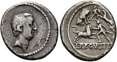 RÖMER RÖMISCHE REPUBLIK. RÖMISCHE REPUBLIK NACH 211 V. CHR. L. Livineius Regulus, 42 v. Chr. Denar ø 19mm (3,69g). Mzst. Rom. Vs.: Kopf des Praetors L. Livineius Regulus n. r. Rs.: L REGVLVS, Tierhatz