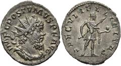 RÖMER RÖMISCHE KAISERZEIT. Postumus, 259 - 269 n. Chr. Antoninian ø 20mm (2,81g). 266 n. Chr. Mzst. Augusta Treverorum. Vs.: IMP C POSTVMVS P F AVG, drapierte Panzerbüste mit Strahlenkrone n. r. Rs.: 