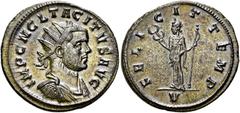 RÖMER RÖMISCHE KAISERZEIT. Tacitus, 275 - 276 n. Chr. Antoninian ø 22mm (4,36g). November - Dezember 275 n. Chr. Mzst. Ticinum. Vs.: IMP C M CL TACITVS AVG, drapierte Panzerbüste mit Strahlenkrone n. 