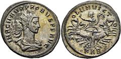 RÖMER RÖMISCHE KAISERZEIT. Probus, 276 - 282 n. Chr. Antoninian ø 23mm (3,65g). 277 n. Chr. Mzst. Serdica. Vs.: IMP C M AVR PROBVS P F AVG, drapierte Panzerbüste mit Strahlenkrone n. r. Rs.: S-OLI INV