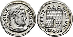 RÖMER RÖMISCHE KAISERZEIT. Maximianus Herculius, 285 - 310 n. Chr. Argenteus ø 20mm (3,19g). 305 - 306 n. Chr. Mzst. Serdica. Vs.: MAXIMIN-NVS AVG, Kopf mit Lorbeerkranz n. r. Rs.: VIRTVS MILITVM / ·S