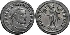 RÖMER RÖMISCHE KAISERZEIT. Maximianus Herculius, 285 - 310 n. Chr. AE Follis ø 28,5mm (9,38g). 305 - 307 n. Chr. Mzst. Siscia. Vs.: IMP MAXIMIANVS P F AVG, Kopf mit Lorbeerkranz n. r. Rs.: IOVI CON-SE