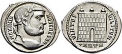 RÖMER RÖMISCHE KAISERZEIT. Galerius als Caesar, 293 - 305 n. Chr. Argenteus ø 21mm (3,34g). 297 n. Chr. Mzst. Antiochia. Vs.: MAXIMIA-NVS CAESAR, Kopf mit Lorbeerkranz n. r. Rs.: VIRTVS MILITVM / * AN