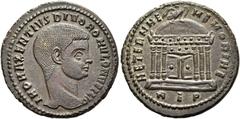 RÖMER RÖMISCHE KAISERZEIT. Divus Romulus, ab 309 n. Chr. AE Follis ø 25mm (8,18g). Geprägt unter Maxentius, 311 - 312 n. Chr. Mzst. Rom. Vs.: IMP MAXENTIVS DIVO ROMVLO N V FILIO, Kopf n. r. Rs.: AETER