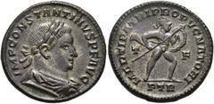 RÖMER RÖMISCHE KAISERZEIT. Constantin I., der Große, 307 - 337 n. Chr. AE Follis ø 26mm (8,09g). 309 n. Chr. Mzst. Treveris. Vs.: IMP CONSTANTINVS P F AVG, drapierte Büste mit Lorbeerkranz n. r. Rs.: 