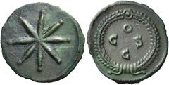 RÖMER RÖMISCHE KAISERZEIT. Constantin I., der Große, 307 - 337 n. Chr. AE Follis ø 17mm (0,96g). ca. 326 - 330 n. Chr. Mzst. unbekannt. Vs.: Achtstrahliger Stern. Rs.: C / O / S / C in Lorbeerkranz mi