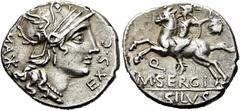 RÖMER RÖMISCHE REPUBLIK. RÖMISCHE REPUBLIK NACH 211 V. CHR. M. Sergius Silus, 116 oder 115 v. Chr. Denar ø 19mm (3,87g). Mzst. Rom. Vs.: ROMA / EX S C, Kopf der Roma n. r., dahinter Stern. Rs.: M SERG