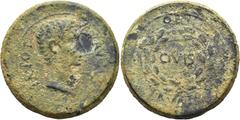 RÖMER RÖMISCHE KAISERZEIT. Augustus, 27 v. Chr. - 14 n. Chr. AE Sesterz ø 38mm (30,05g). nach 23 v. Chr. Mzst. unbest. in der nördlichen Levante. Vs.: IMP AVGVST TR POT, Kopf n. r. Rs.: OB / CIVIS / S