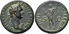 RÖMER RÖMISCHE KAISERZEIT. Domitian, 81 - 96 n. Chr. AE As ø 27mm (11,37g). 84 n. Chr. Mzst. Rom. Vs.: IMP CAES DOMITIAN AVG GERM COS X, Kopf mit Lorbeerkranz und Aegis n. r. Rs.: IOVI CONSERVAT / S -