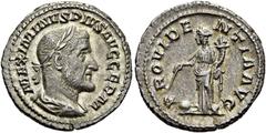 RÖMER RÖMISCHE KAISERZEIT. Maximinus Thrax, 235 - 238 n. Chr. Denar ø 20mm (3,33g). 236 n. Chr. Mzst. Rom. Vs.: MAXIMINVS PIVS AVG GERM, drapierte Panzerbüste mit Lorbeerkranz n. r. Rs.: PROVIDE-NTIA 