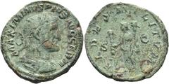 RÖMER RÖMISCHE KAISERZEIT. Maximinus Thrax, 235 - 238 n. Chr. AE Sesterz ø 31mm (24,14g). 236 n. Chr. Mzst. Rom. Vs.: MAXIMI NVS PIVS AVG GERM, drapierte Panzerbüste mit Lorbeerkranz n. r. Rs.: FIDES 