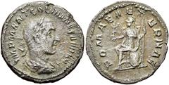 RÖMER RÖMISCHE KAISERZEIT. Gordian I., 238 n. Chr. Denar ø 18mm (3,10g). 238 n. Chr. Mzst. Rom. Vs.: IMP M ANT GORDIANVS AFR AVG, drapierte Panzerbüste mit Lorbeerkranz n. r. Rs.: ROMAE AETERNAE, Roma