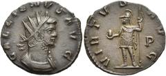 RÖMER RÖMISCHE KAISERZEIT. Gallienus (Alleinherrschaft), 260 - 268 n. Chr. Antoninian ø 20mm (2,45g). 260 - 261 n. Chr. Mzst. Rom. Vs.: GALLIENVS AVG, Panzerbüste mit Strahlenkrone n. r. Rs.: VIRTVS A