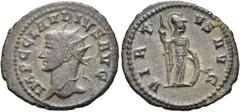 RÖMER RÖMISCHE KAISERZEIT. Claudius Gothicus, 268 - 270 n. Chr. Antoninian ø 22mm (2,99g). 270 n. Chr. Mzst. Antiochia. Vs.: IMP C CLAVDIVS AVG, Büste mit Strahlenkrone n.l. Rs.: VIRT-VS AVG, Minerva 
