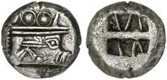 GRIECHEN LYKIEN PHASELIS. Stater (10,81g) ca. 530 - 480 v. Chr. Vs.: Schiffsbug mit Eberprotome n. r. Rs.: Zwei langrechteckige Incusa mit je drei erhabenen Linien. Heipp-Tamer 16 (stgl.). R! Leichte 