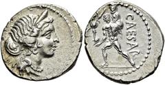 RÖMER RÖMISCHE REPUBLIK. RÖMISCHE REPUBLIK NACH 211 V. CHR.. C. Iulius Caesar, 48 - 47 v. Chr. Denar (3,73g). Mzst. in Asia. Vs.: Kopf der Venus mit Stephane n. r. Rs.: CAESAR, Aeneas trägt seinen Vat