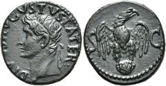 RÖMER RÖMISCHE KAISERZEIT. Divus Augustus, ab 14 n. Chr. AE As (11,54g). Geprägt unter Tiberius, ca. 34 - 37 n. Chr. Mzst. Rom. Vs.: DIVVS AVGVSTVS PATER, Kopf mit Strahlenkrone n. l. Rs.: S - C, Adle