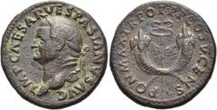 RÖMER RÖMISCHE KAISERZEIT. Vespasian, 69 - 79 n. Chr. AE As ø 27mm (12,35g). 74 n. Chr. Mzst. Antiochia. Vs.: IMP CAESAR VESPASIANVS AVG, Büste mit Lorbeerkranz n. r. Rs.: PON MAX TR POT P P COS V CEN