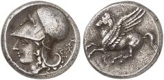 Antike Münzen GRIECHISCHE MÜNZEN. KORINTHIA. - Korinthos. Stater, 4. Jhdt. v. Chr. Pegasos / Athenakopf, dahinter Kranz. Ravel 1041; Slg. BCD 116 8,42 g