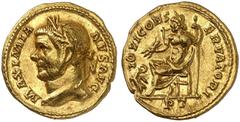 Antike Münzen RÖMISCHE MÜNZEN. RÖMISCHE KAISERZEIT. Maximianus Herculius, 286 - 310. Aureus, Trier. Kopf n. links / Thronender Iuppiter, davor Adler. RIC - ; Cal. - , vgl. 4703 (dort mit Kopf n. recht