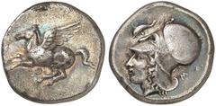 Antike Münzen GRIECHISCHE MÜNZEN. KORINTHIA. - Korinthos. Stater, 415-387 v. Chr. Pegasos / Athenakopf, im Feld Delphin und Sigma. Ravel 899 ff. 8,30 g