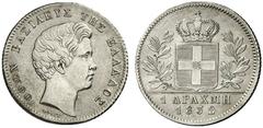 Ausländische Münzen EUROPA GRIECHENLAND - Königreich Otto I. von Bayern, 1832-1862. 1 Drachme 1832 (geprägt 1842-1843), Athen. Divo 12a vz