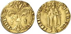 Ausländische Münzen EUROPA - CAMBRAI Guy IV. de Ventadour, 1342-1348. Florin d'or o. J. Friedb. 102, Robert Tf. XI, 5 Gold l. gewellt, ss