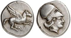 Antike Münzen GRIECHISCHE MÜNZEN KORINTHIA - Korinthos Stater, 415-387 v. Chr. Pegasos / Athenakopf ohne Beizeichen. Ravel 461; Slg. BCD 57 8,50 g