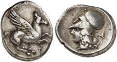 Antike Münzen GRIECHISCHE MÜNZEN. KORINTHIA. - Korinthos. Stater, 405-345 v. Chr. Pegasos n. rechts / Athenakopf n. links, Beizeichen Pileus. Ravel - ; BMC - ; BCD - ; HGC 1835 8,33 g